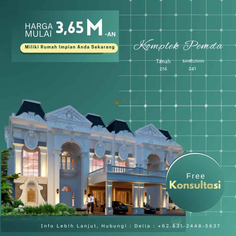 rumah mewah di cemara suites komplek pemda