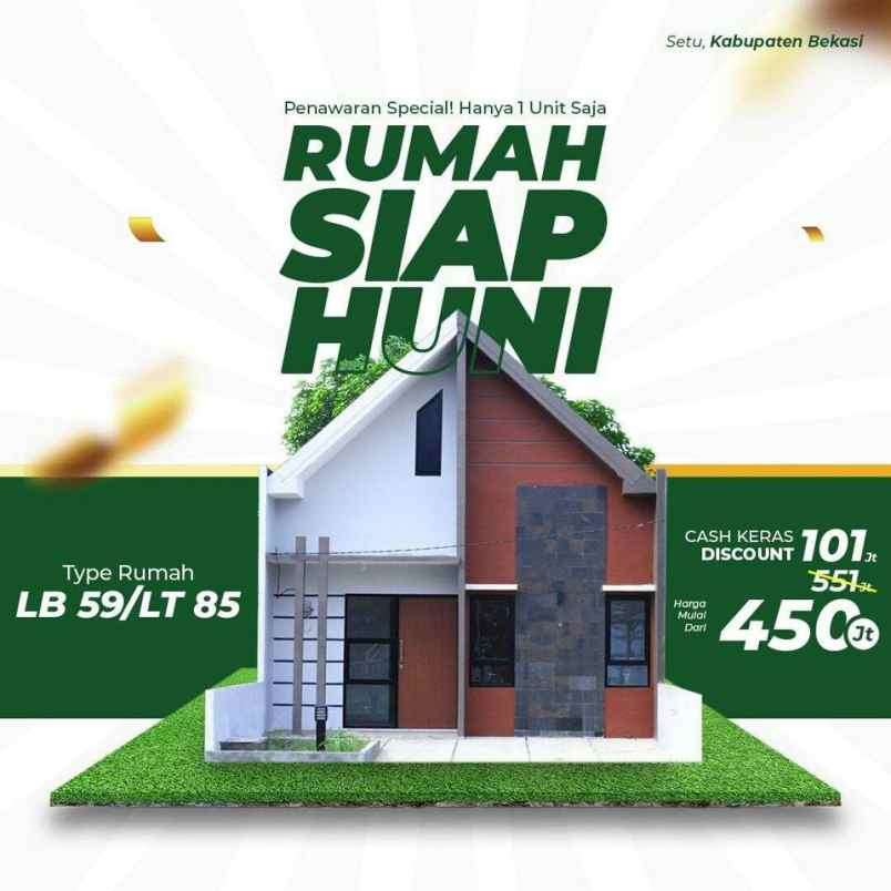 rumah minimalis dan asri siap huni murrah setu bekasi