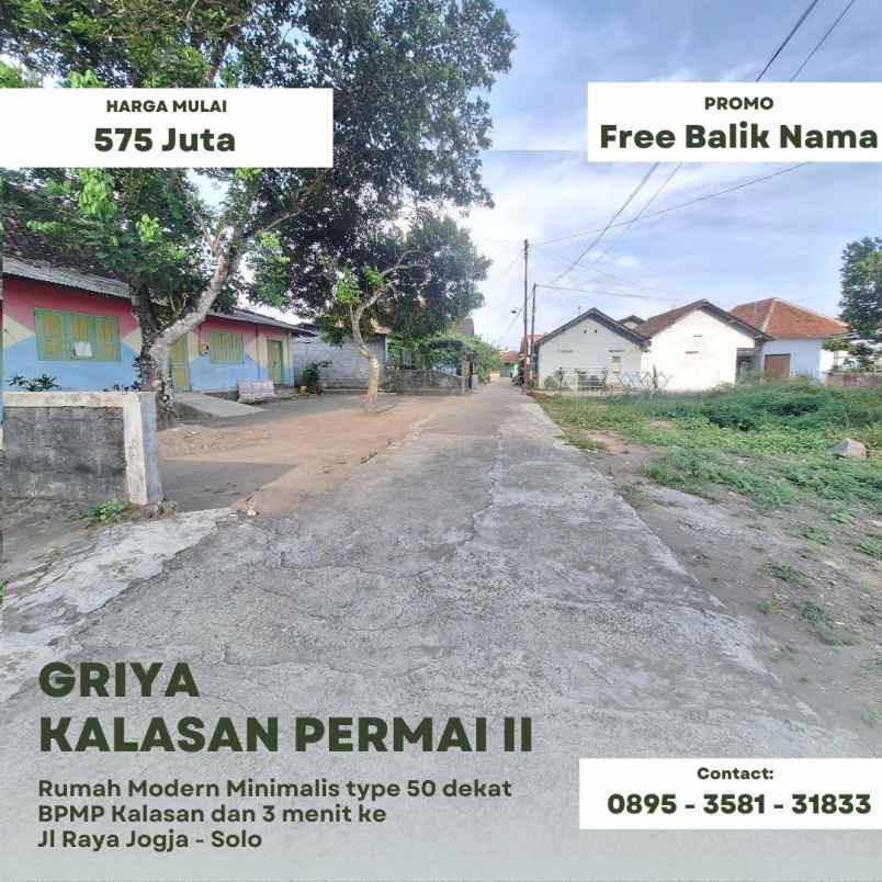 rumah minimalis dekat jl raya jogja solo