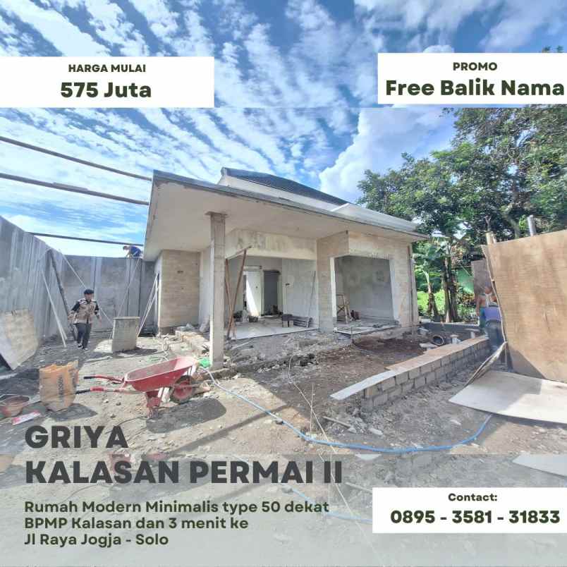 rumah minimalis dekat jl raya jogja solo