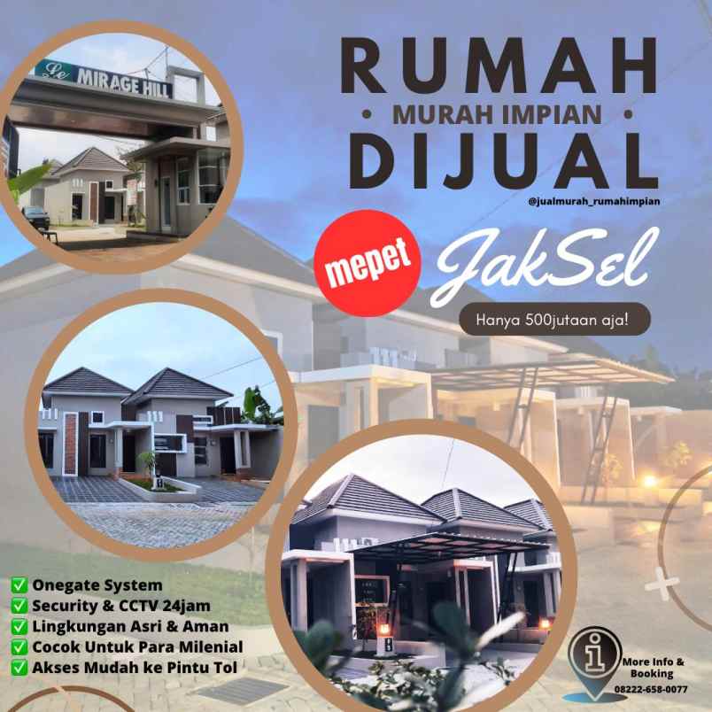 rumah murah dekat jaksel harga hanya 500 jutaan aja