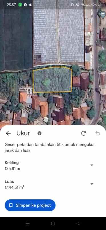 tanah kebun di tengah pemukiman