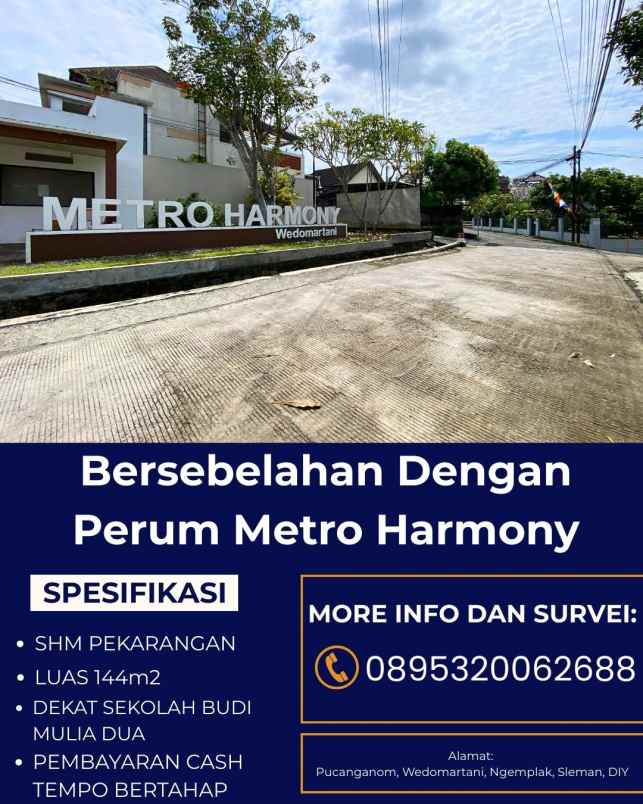 tanah pekarangan 2 8jt meter dekat jl raya tajem