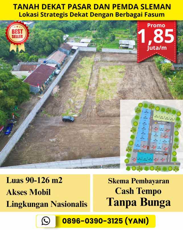 tanah strategis di pusat kota sleman 1 85 juta m