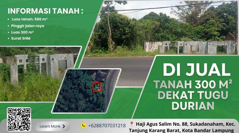 tanah sukadanaham 300 m shm pinggir jalan raya
