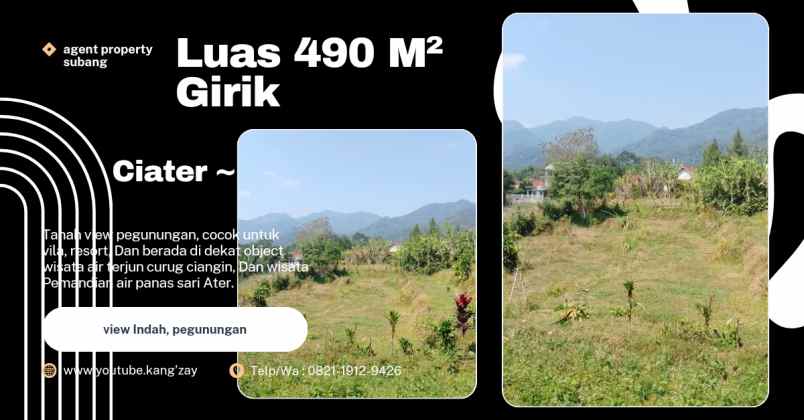 tanah view pegunungan ciater dekat wisata subang