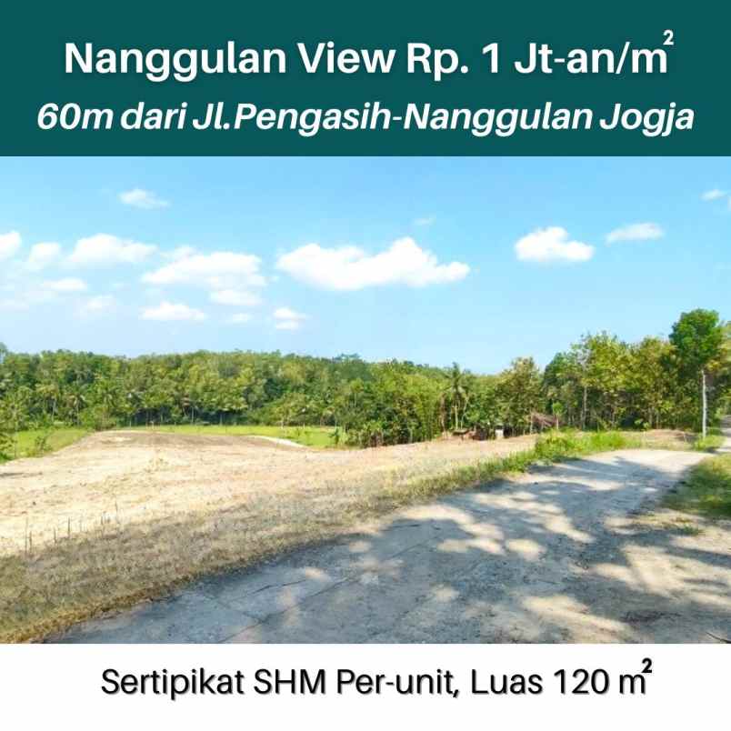 1 jt an tanah shm di nanggulan jl ngapak kenteng