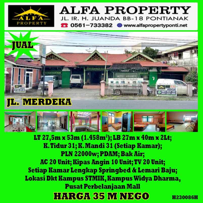 alfa property ruko jalan merdeka kota pontianak