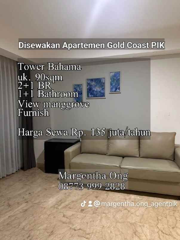apartemen gold coast pik tower bahama furnish