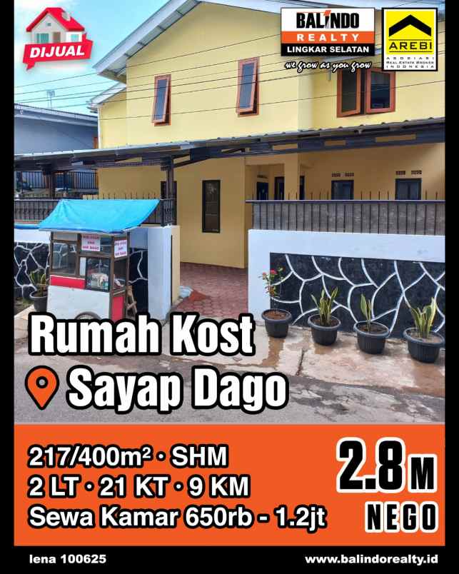 dijual kost strategis dekat itb di sayap dago