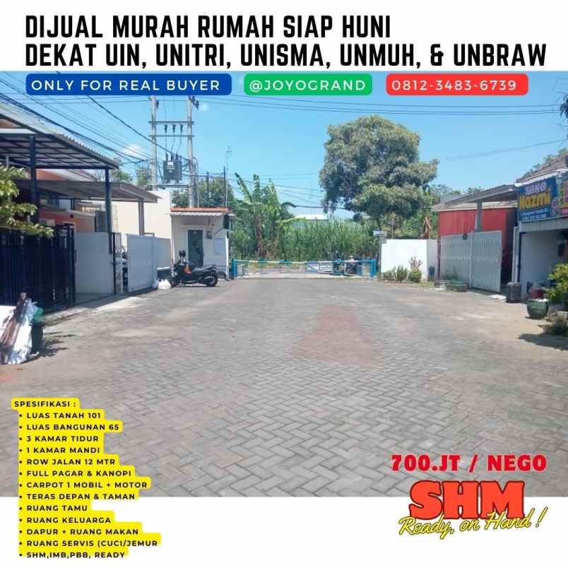 dijual murah rumah dekat ub kondisi istimewa