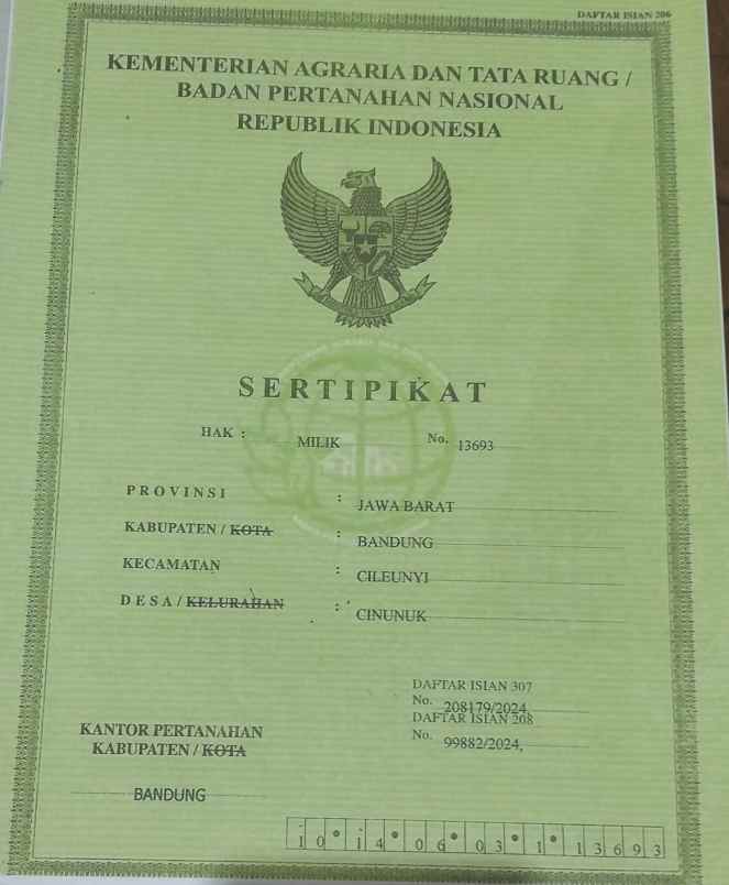 dijual murah tanah shm dekat kampus upi cibiru bandung