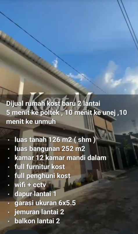 dijual ruko gudang kantor jln tidar campus ikip 2 jember
