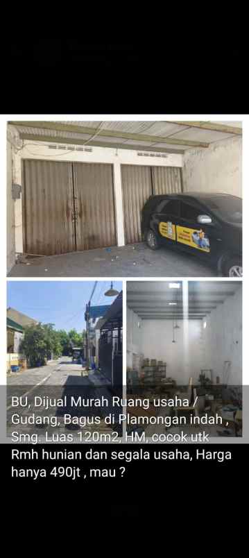 dijual ruko gudang kantor plamongan indah