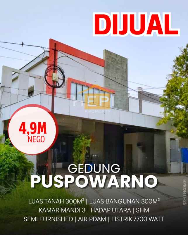dijual ruko gudang kantor puspowarno