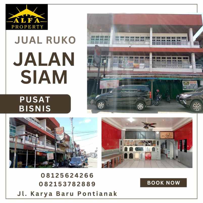 dijual ruko jalan siam kota pontianak