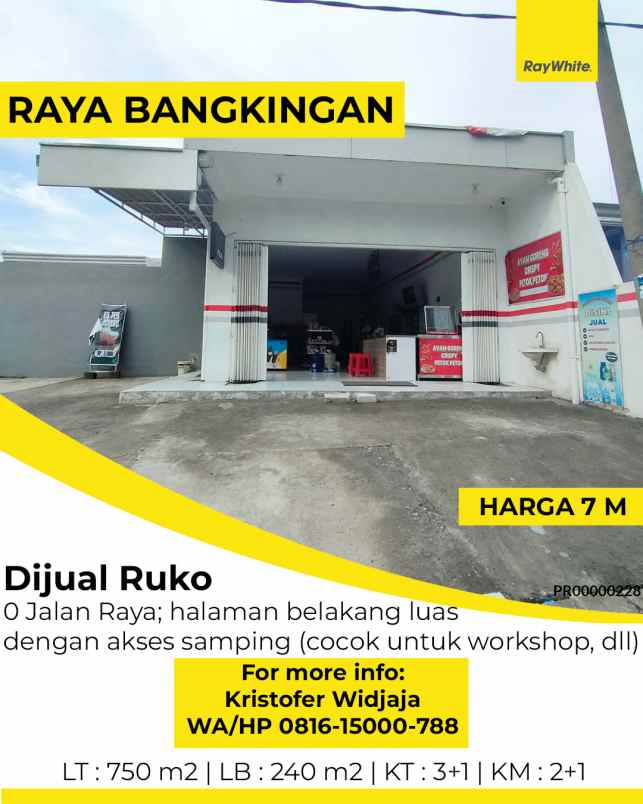 dijual ruko raya bangkingan lakarsantri surabaya barat
