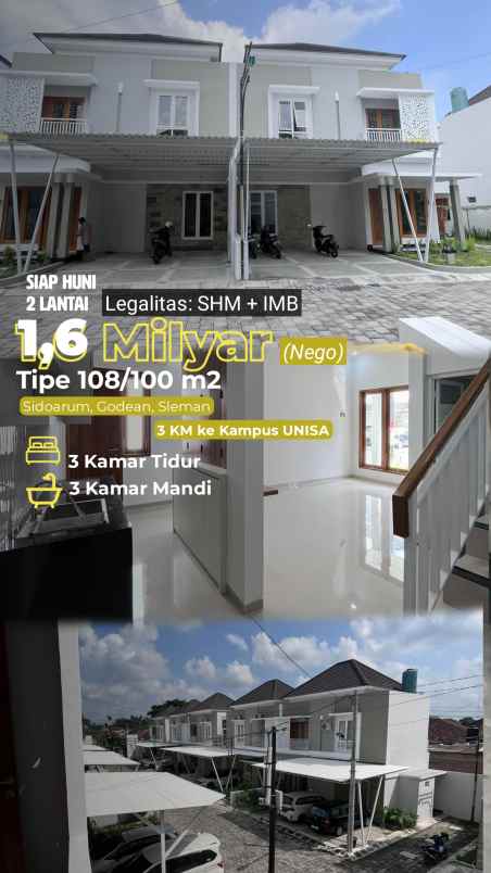 dijual rumah 3 km kampus unisa