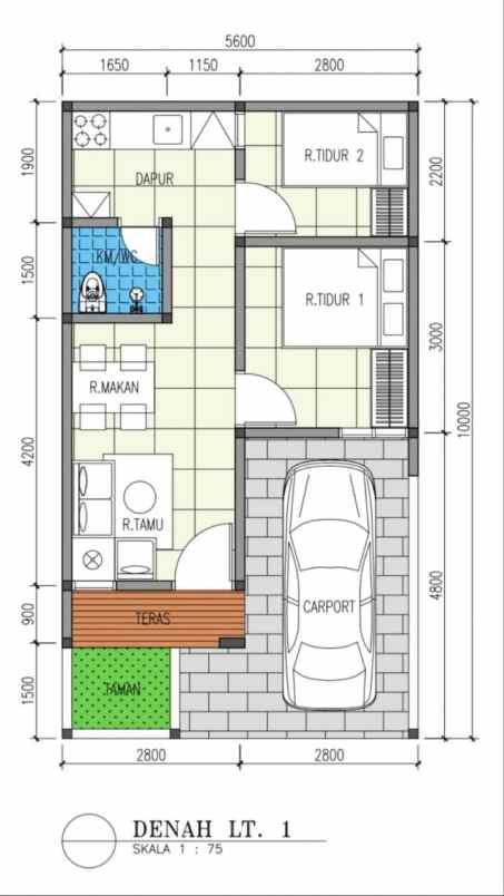 dijual rumah bambu apus