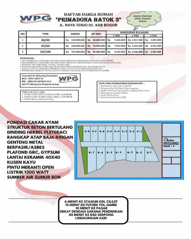 dijual rumah baru murah dekat stasiun cilejit bogor