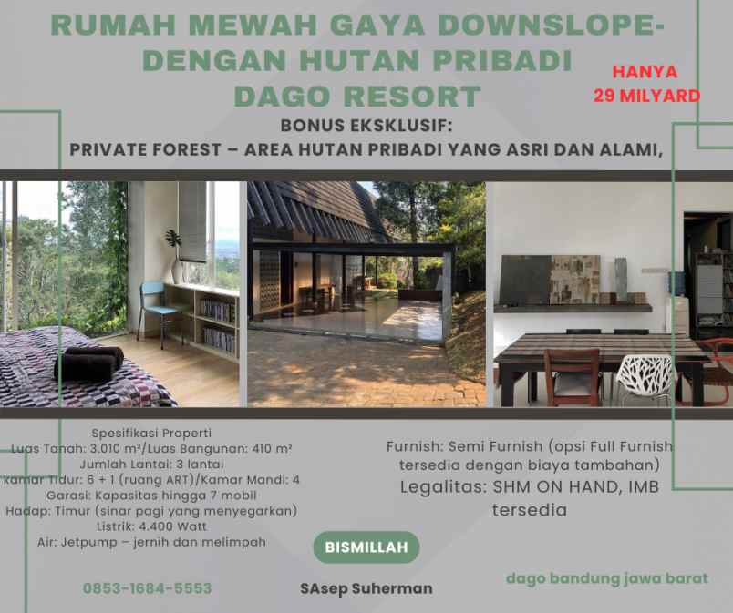 dijual rumah dago bandung jawa barat