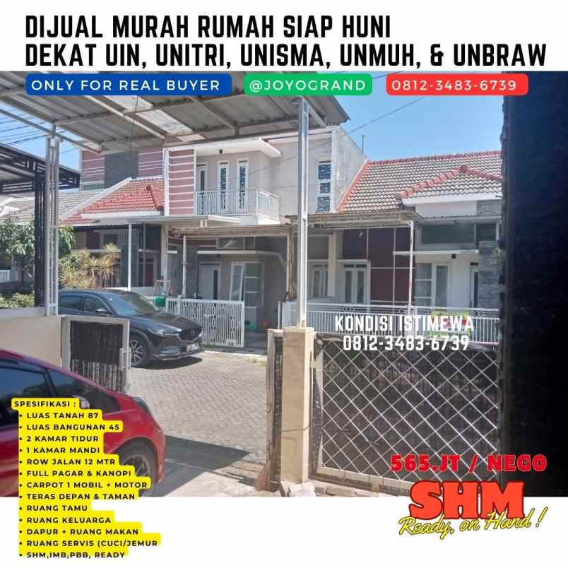 dijual rumah dekat universitas brawijaya