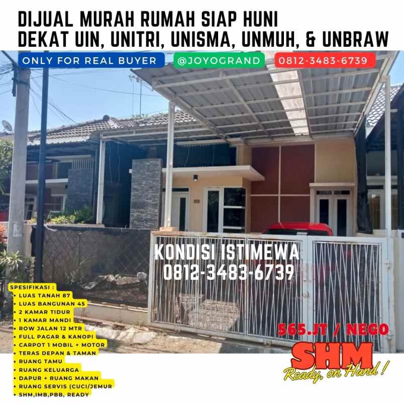 dijual rumah dekat universitas brawijaya