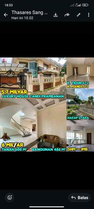 dijual rumah di candi prambanan mayaran semarang