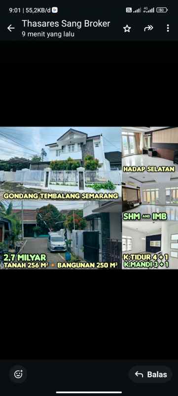 dijual rumah di jl gondang tembalang semarang