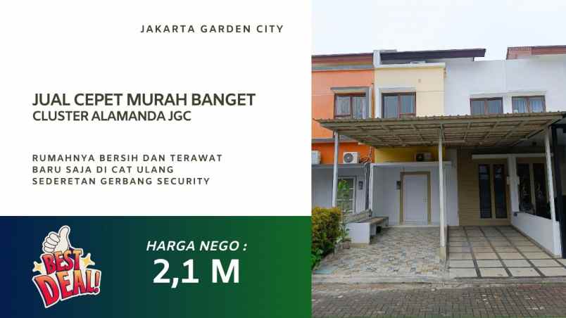 dijual rumah jakarta garden city cakung