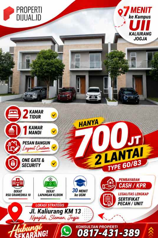 dijual rumah jalan kaliurang km 13 sleman