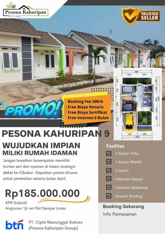 dijual rumah jl seman kujang mampir kec