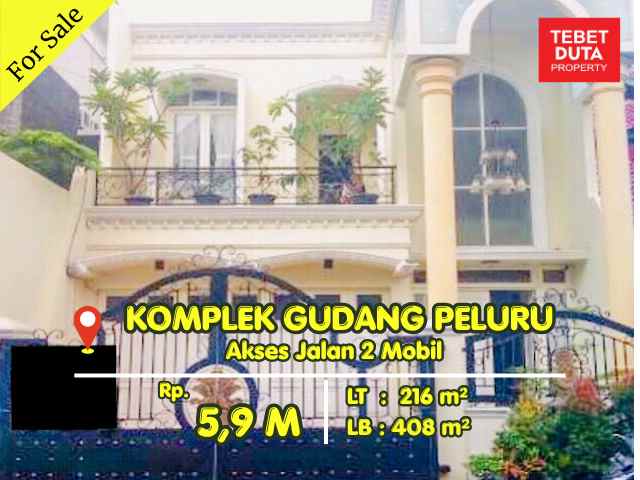 dijual rumah komplek gudang peluru