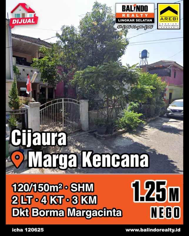 dijual rumah marga kencana