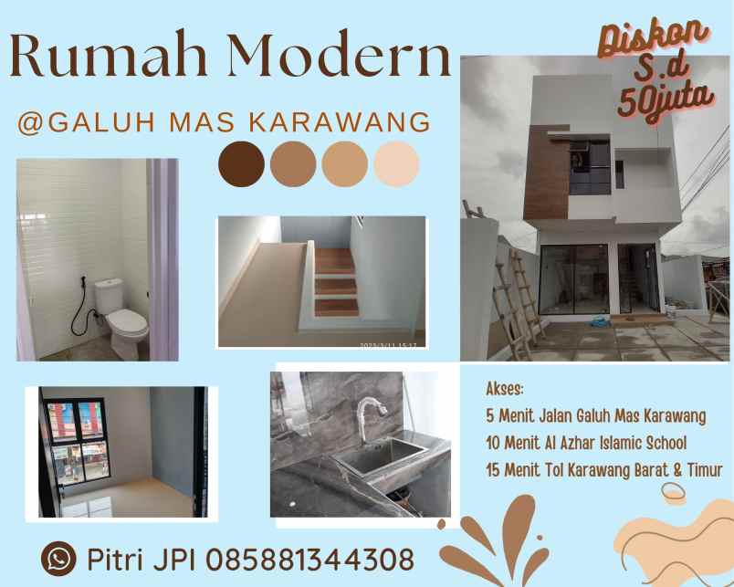 dijual rumah modern galuh mas karawang murah