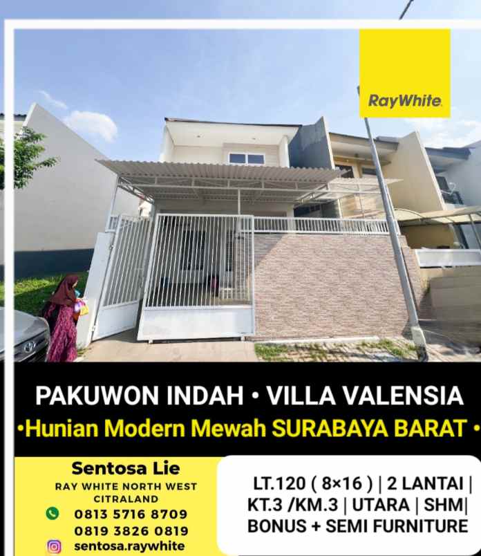 dijual rumah pakuwon indah villa valensia