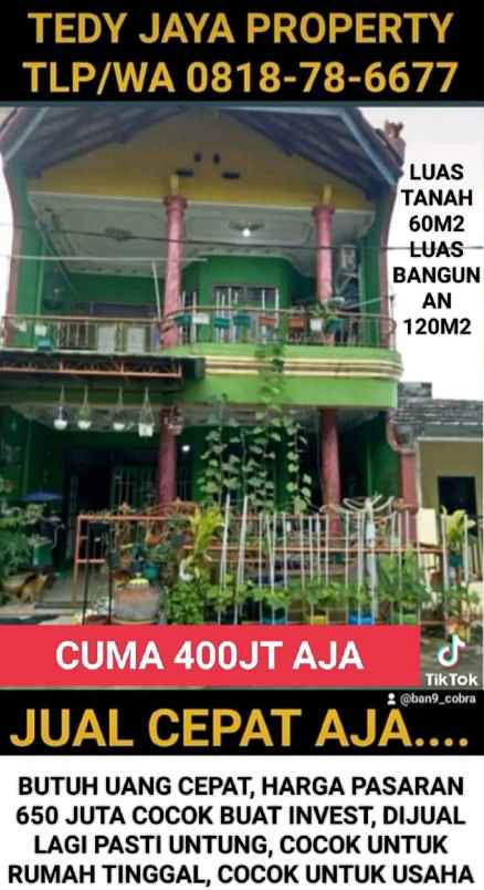 dijual rumah perumahan inkopad blok q