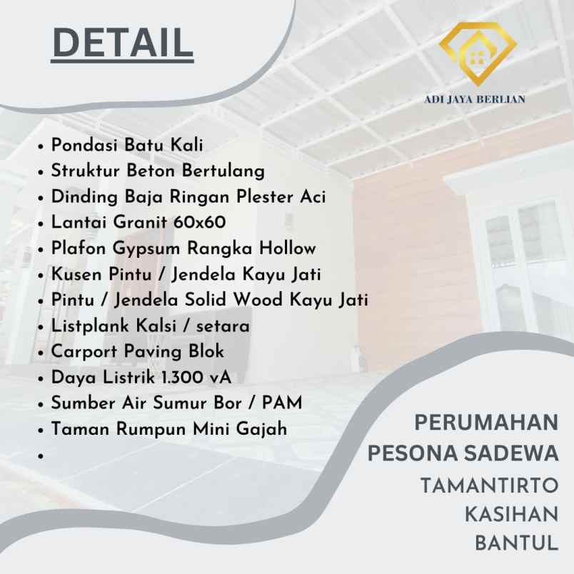 dijual rumah pesona sadewa tamantirto