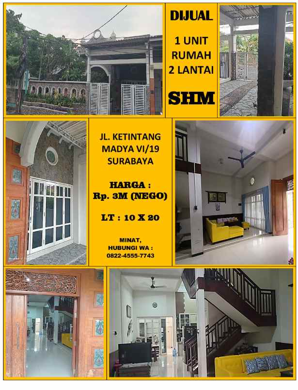 dijual rumah strategis di ketintang surabaya