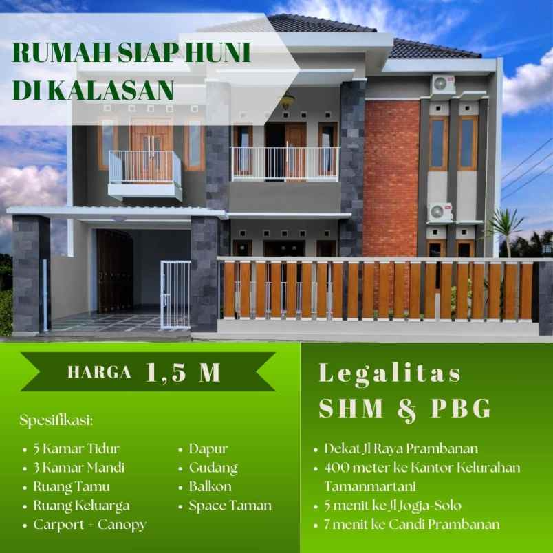 dijual rumah tamanmartani kabupaten