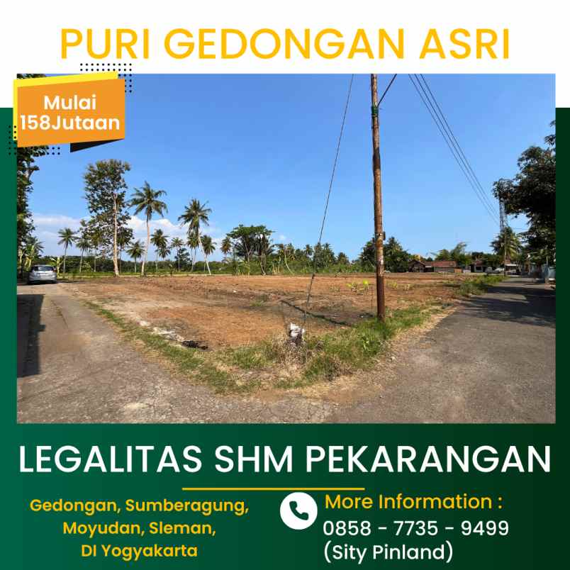 dijual tanah gedongan sumberagung