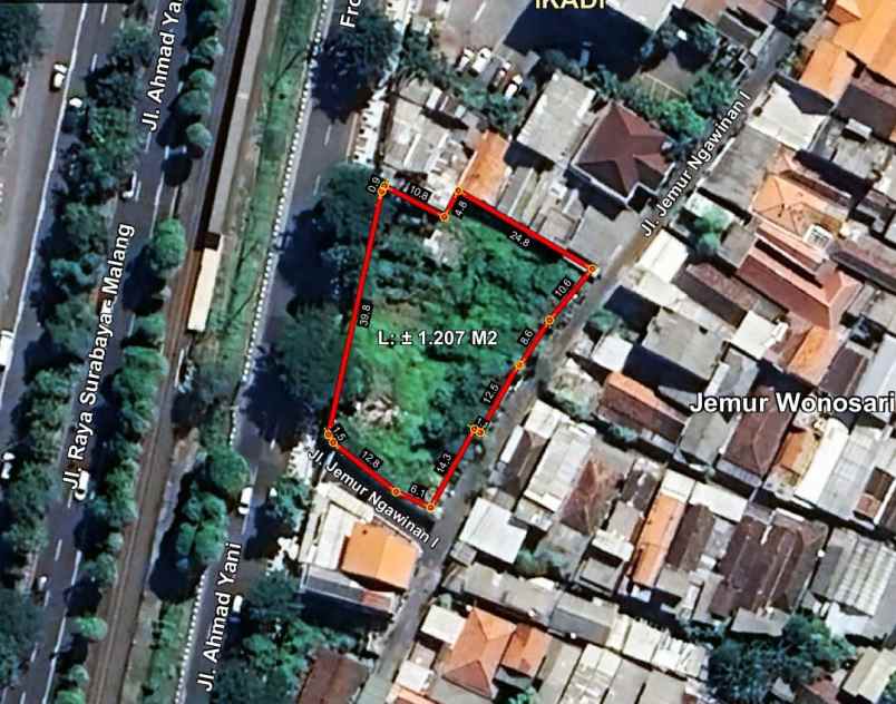 dijual tanah jalan ahmad yani