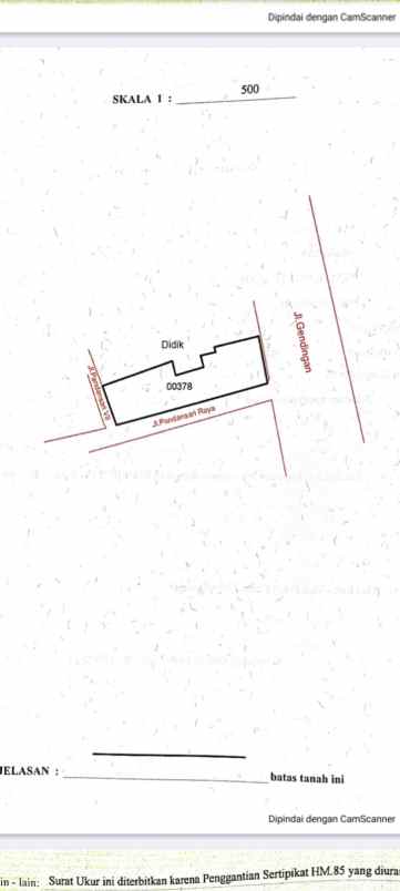 dijual tanah jl gendingan