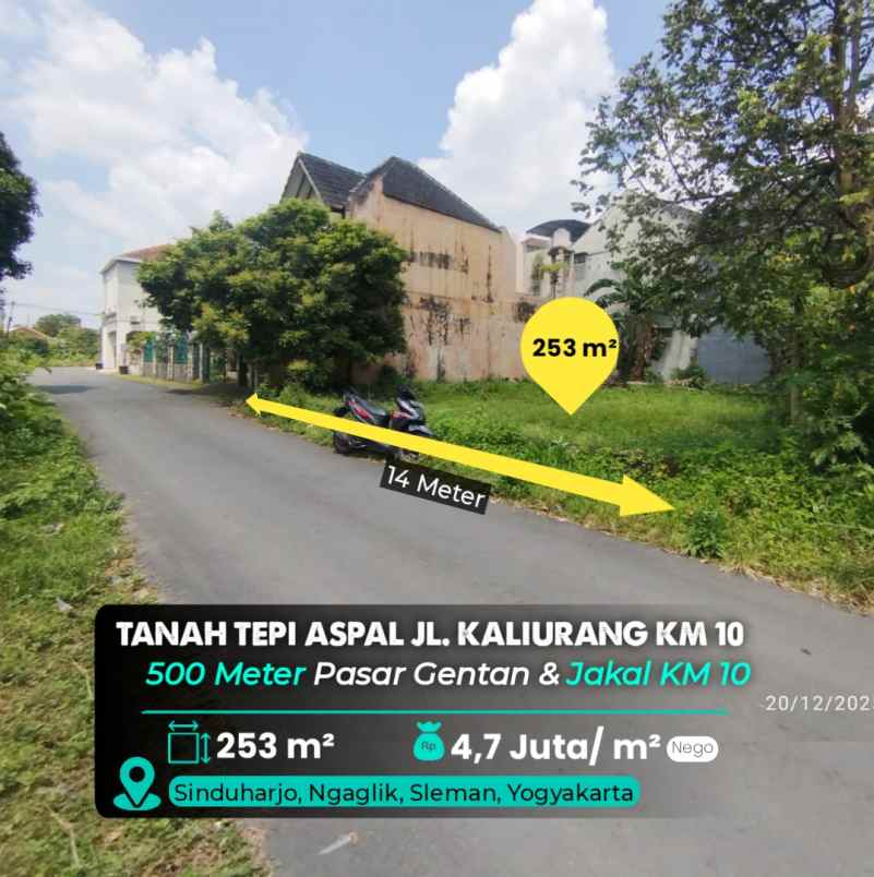 dijual tanah jl kaliurang km 19