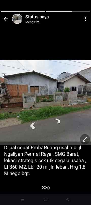 dijual tanah jl ngaliyan permai raya