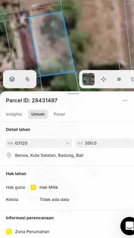 dijual tanah jl palapa poltek
