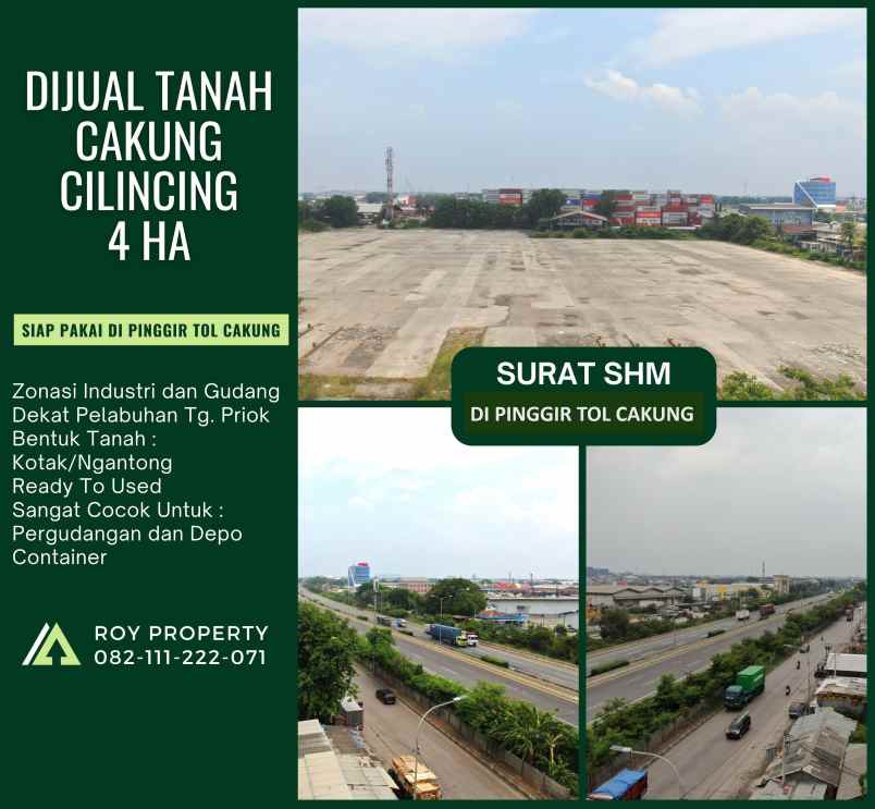 dijual tanah jl raya cakung cilincing