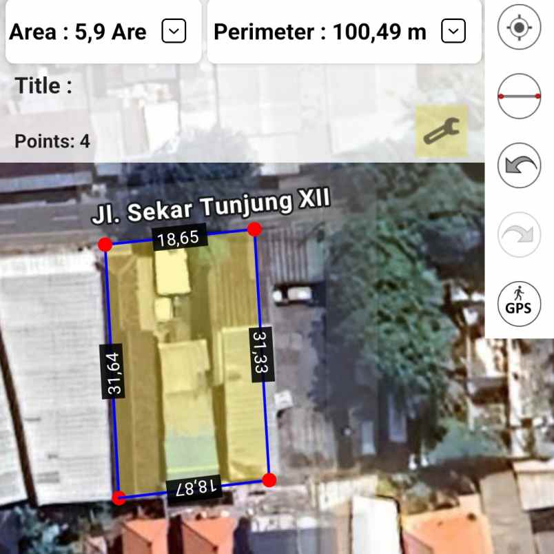 dijual tanah jl sekar tunjung