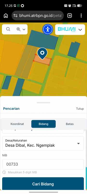 dijual tanah lemah abang dibal kec
