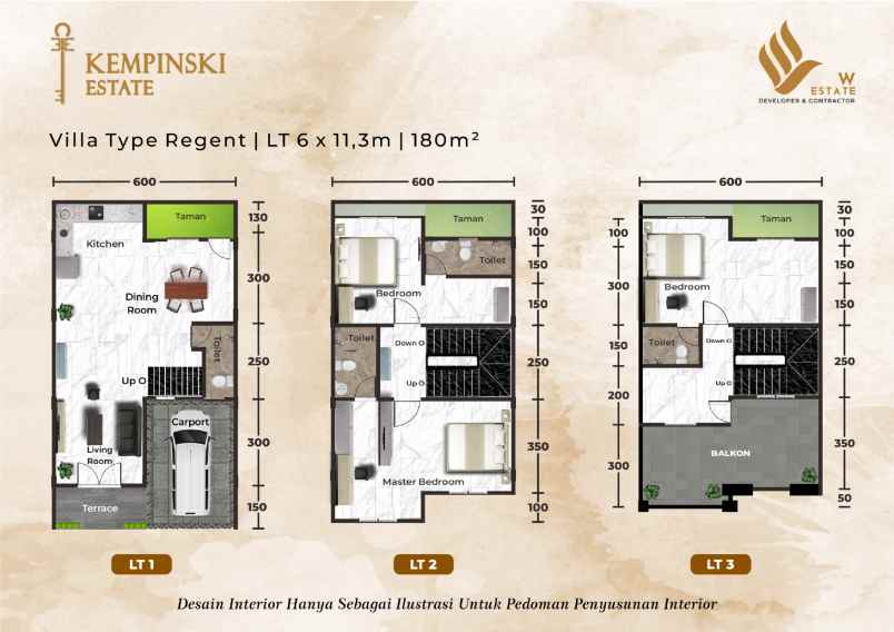 dijual villa kempinski estate jalan